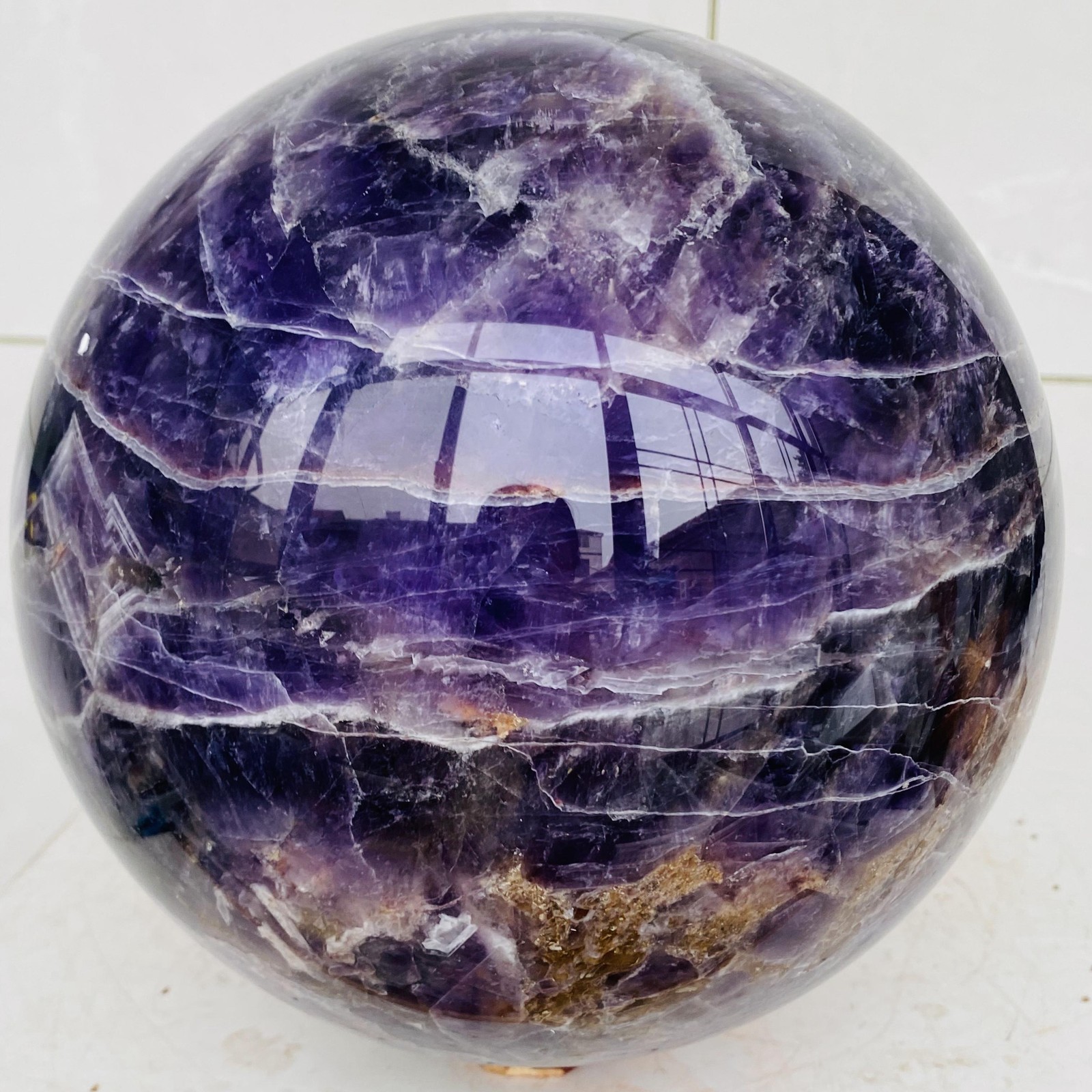 Natural Dream Amethyst Quartz Crystal Sphere Ball Healing 8820g