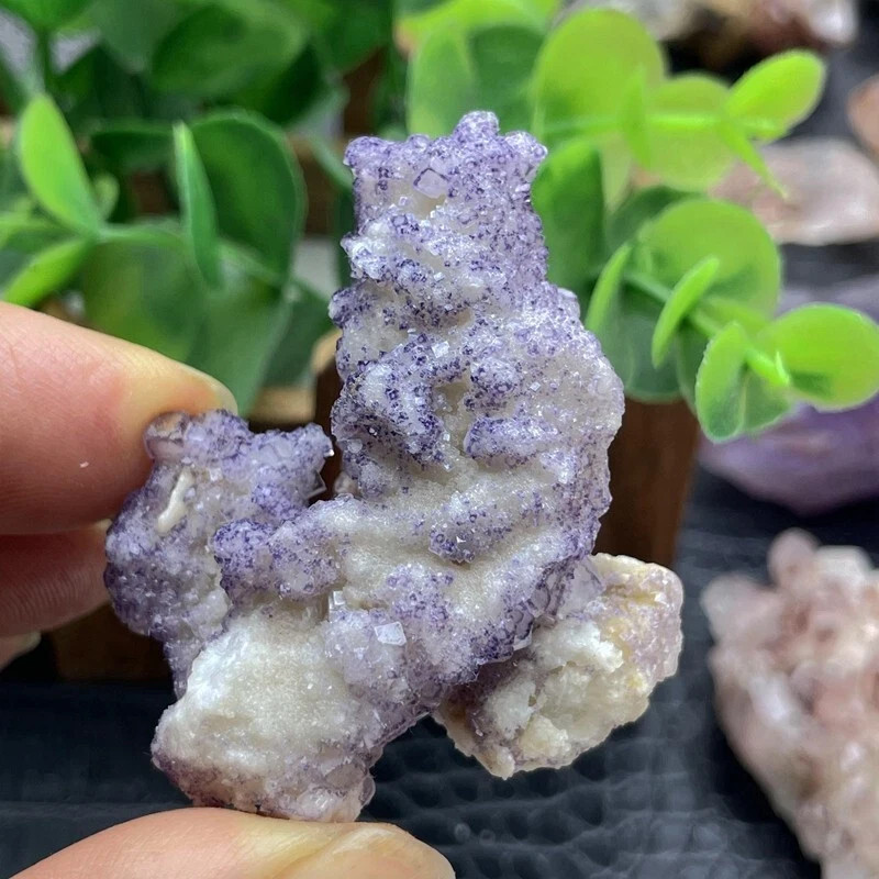 49g Rare transparent Purple cubic fluorite mineral crystal sample/Mongolia China