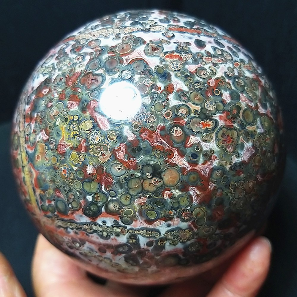 RARE 1186G Natural Polished Colorful Agate Crystal Ball Healing Madagascar A4897