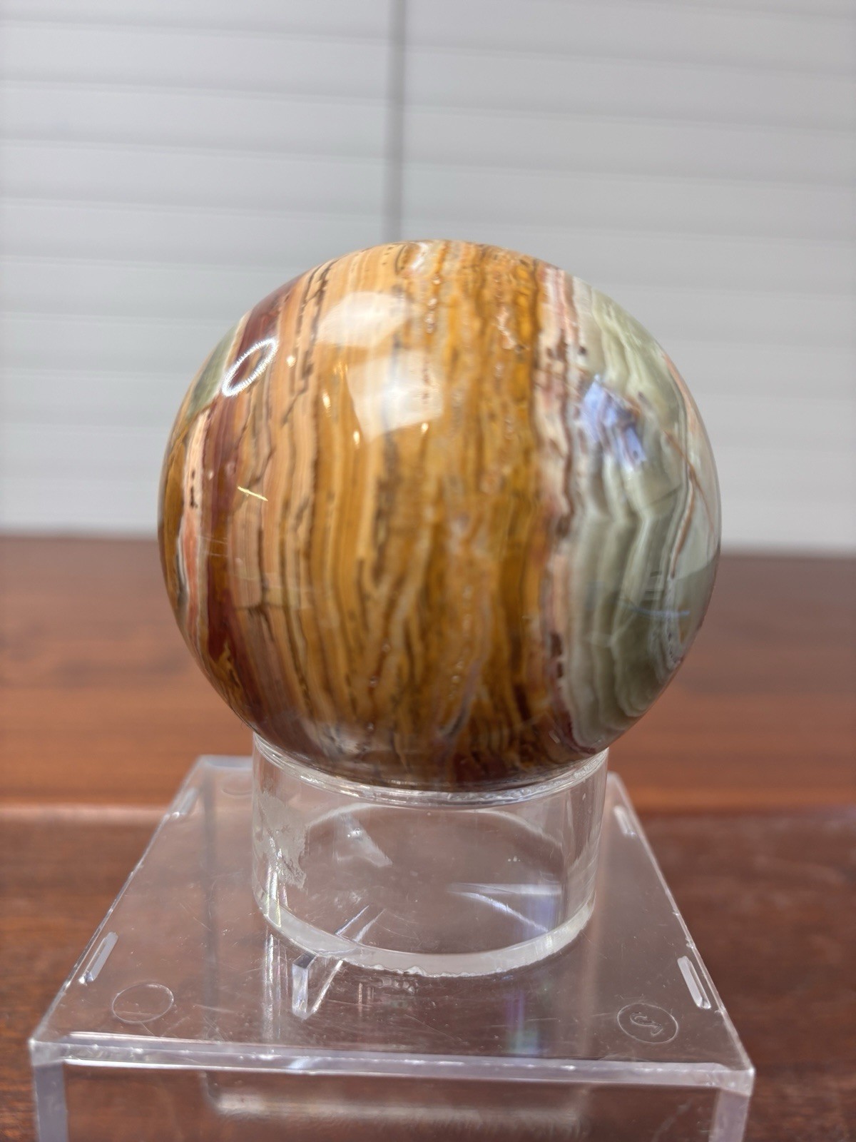 Banded Onyx sphere brown green combination Crystal Ball healing