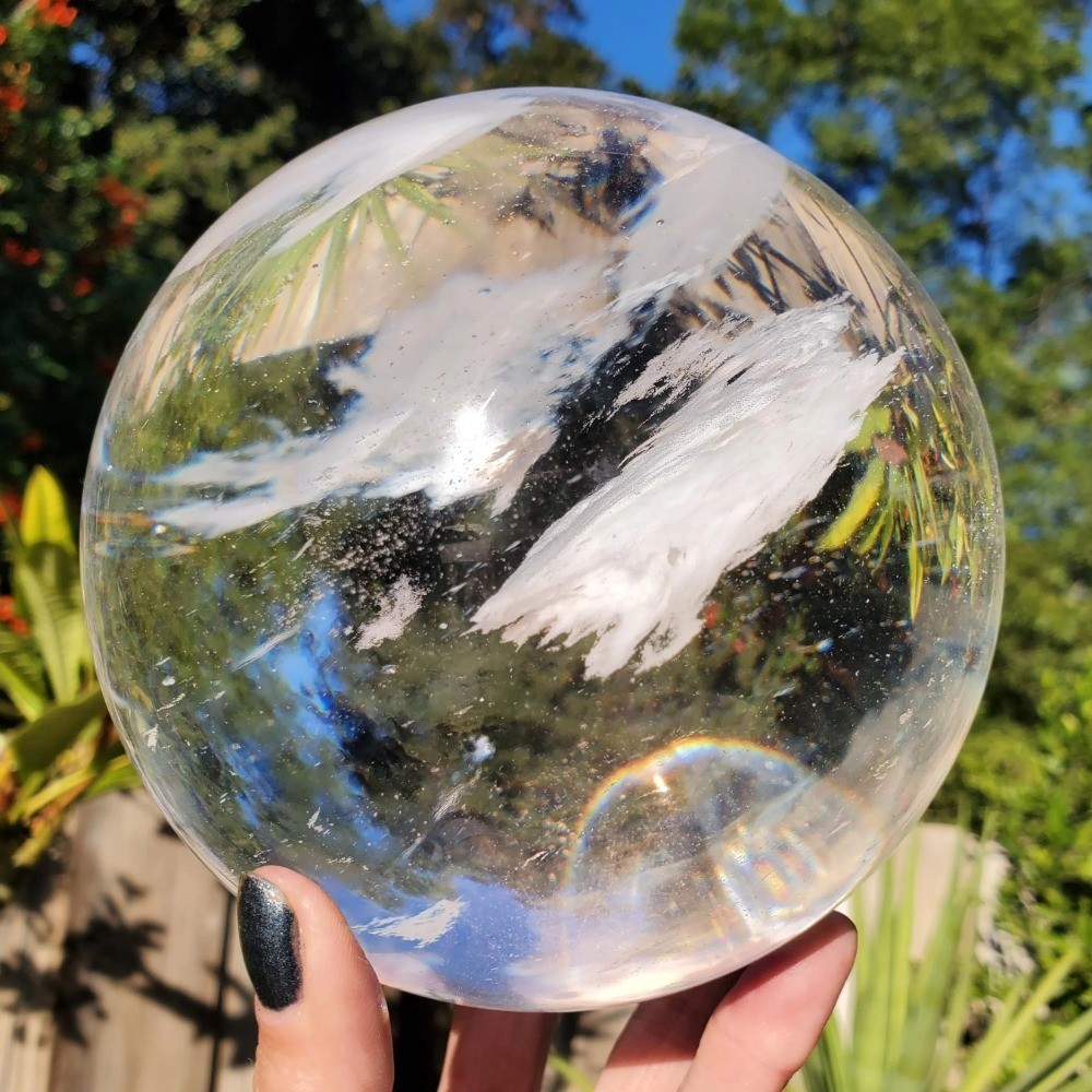 1LB 2.73-3.12″ White Smelting Sphere Polished Henling Reiki Ball Factory Decor