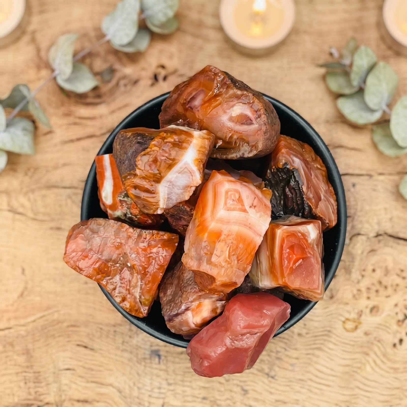 2PC Natural Raw Carnelian Crystal Tumbled Stone 4-6cm Vitality Creativity