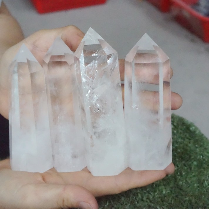7.7LB 14Pcs Natural Clear White Quartz Crystal Point Tower Polished Healing