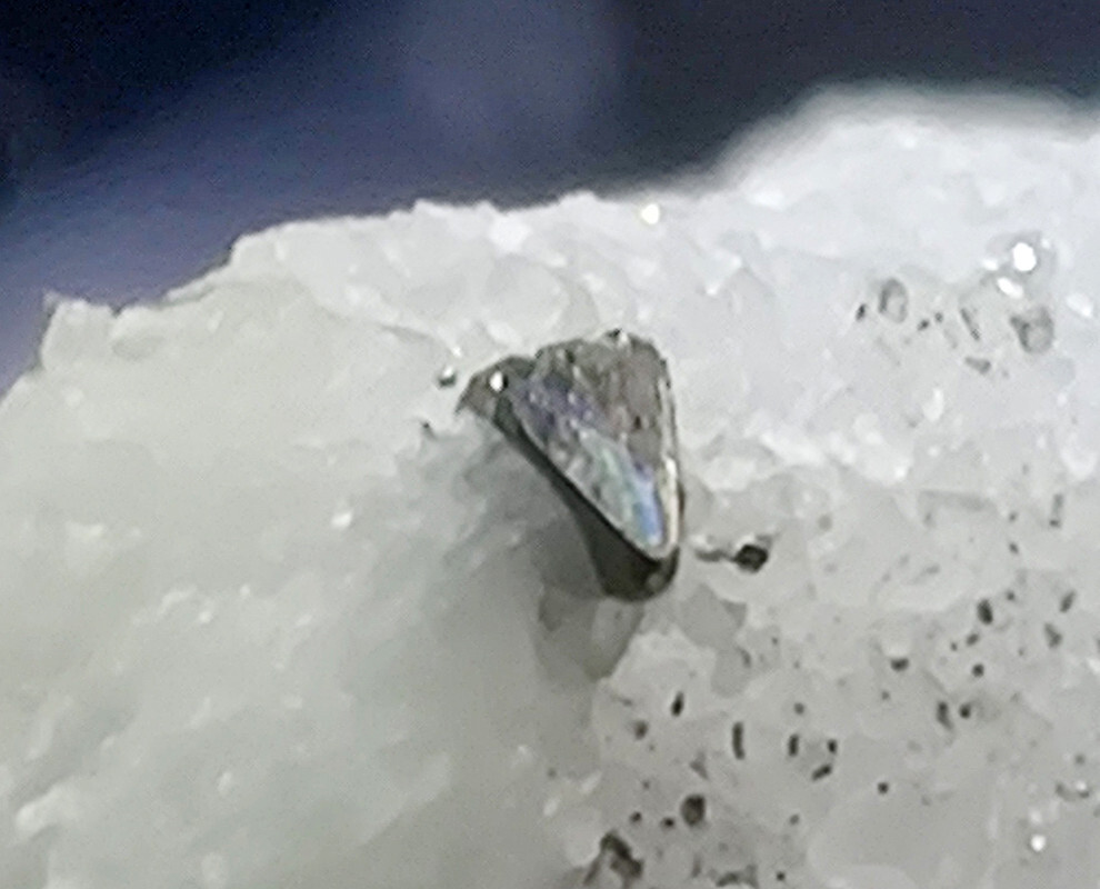 Colusite crystals on matrix. Calagio Quarry, Tuscany, Italy. Micomount.