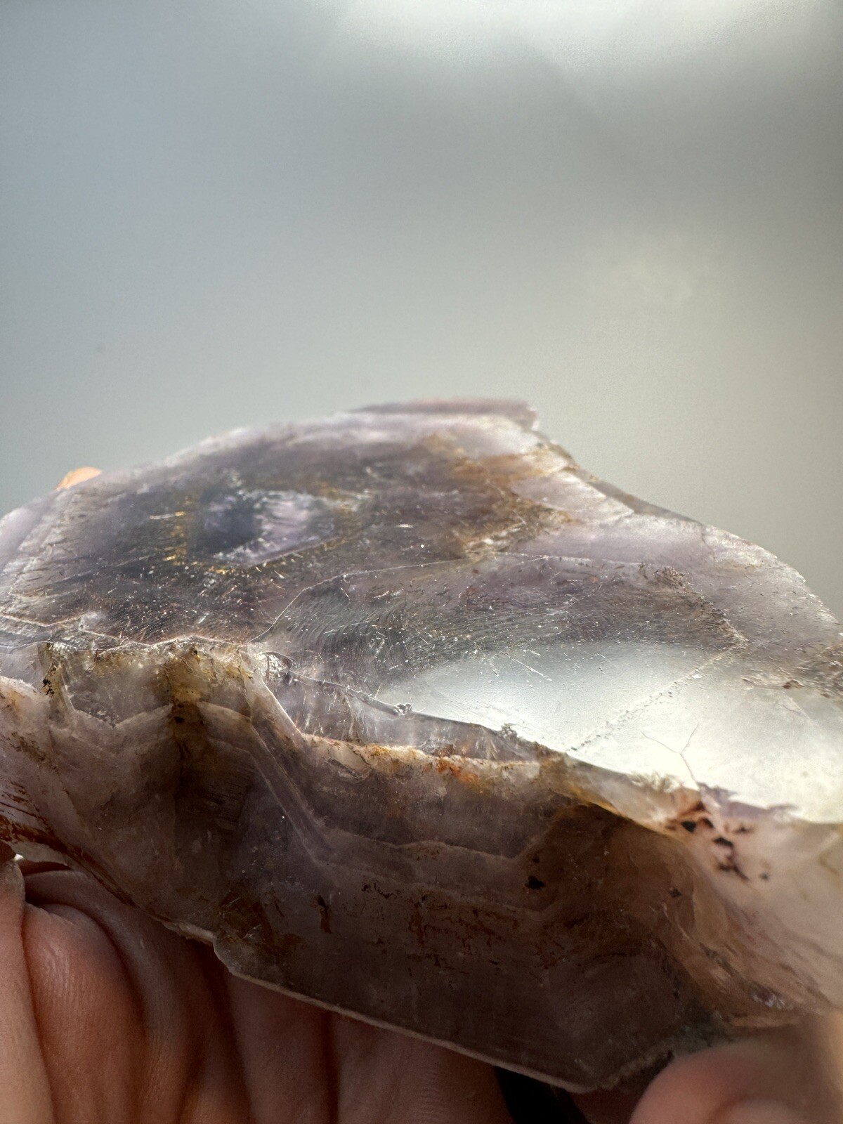 Auralite 23 Boreal Chevron Amethyst Crystal With Polished Face