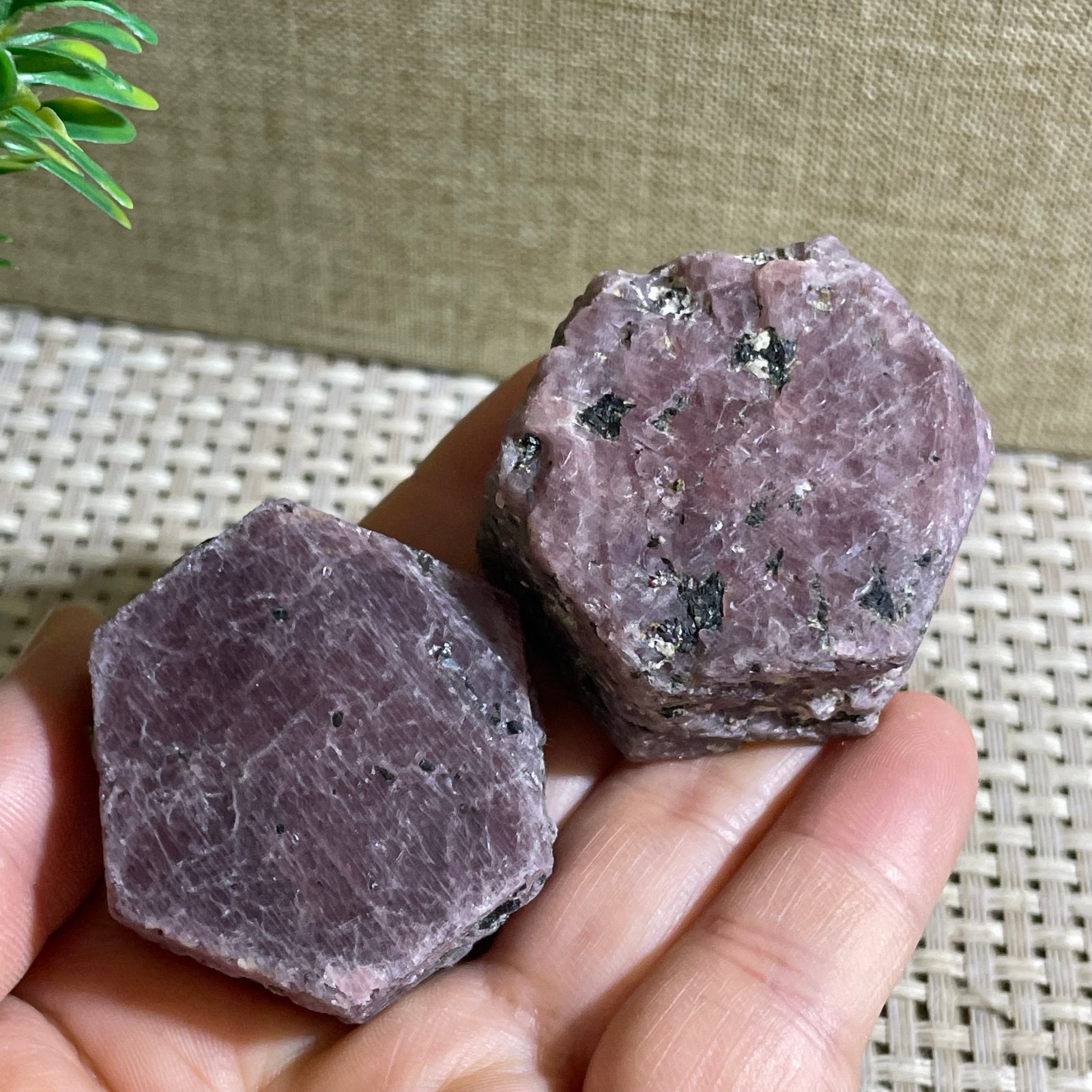 171g Red Corundum Ruby Rough Mineral Specimen reiki Healing 2pcs