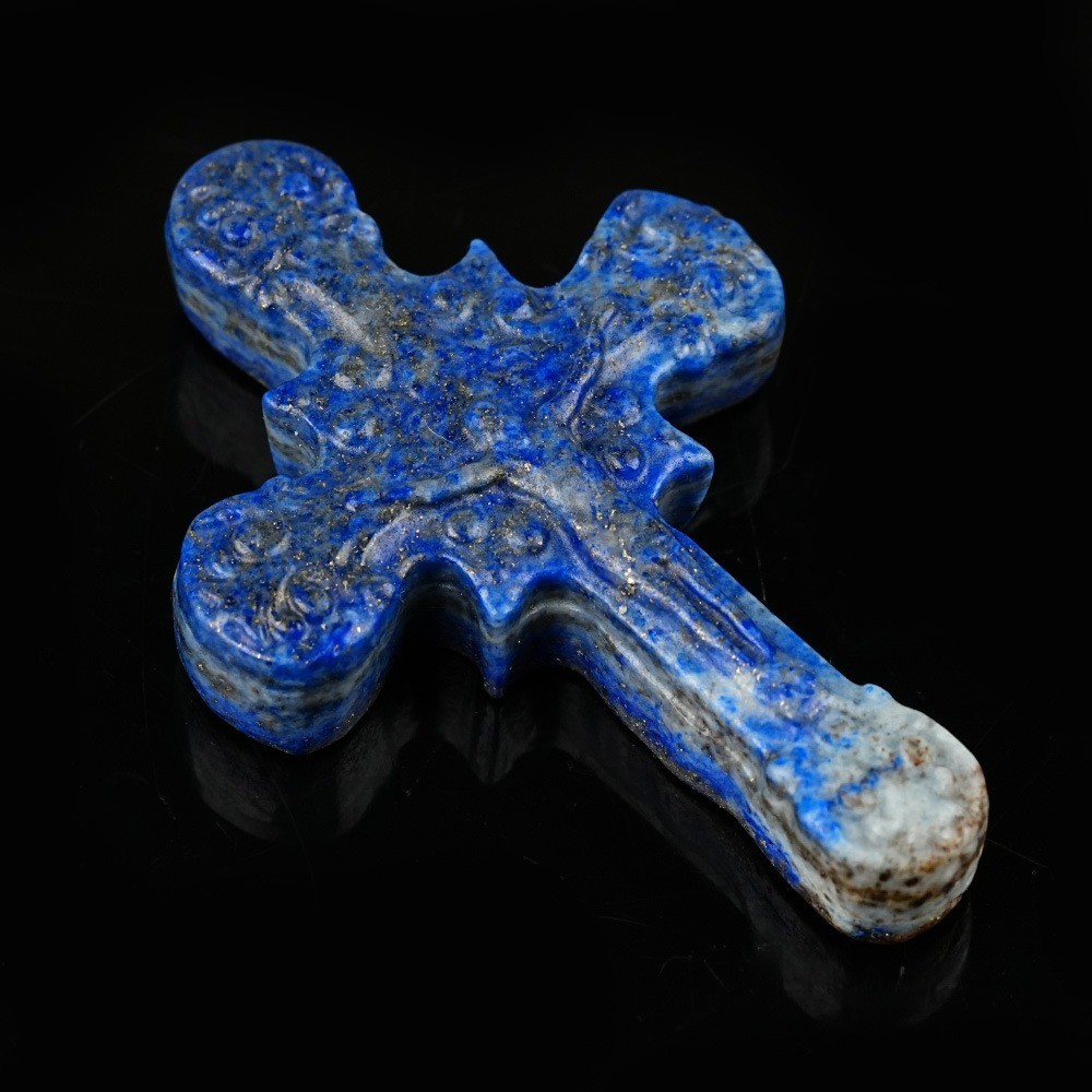 Natural Mixed Crystal Carved Cross Religious Reiki Healing Stone Jewelry Gift