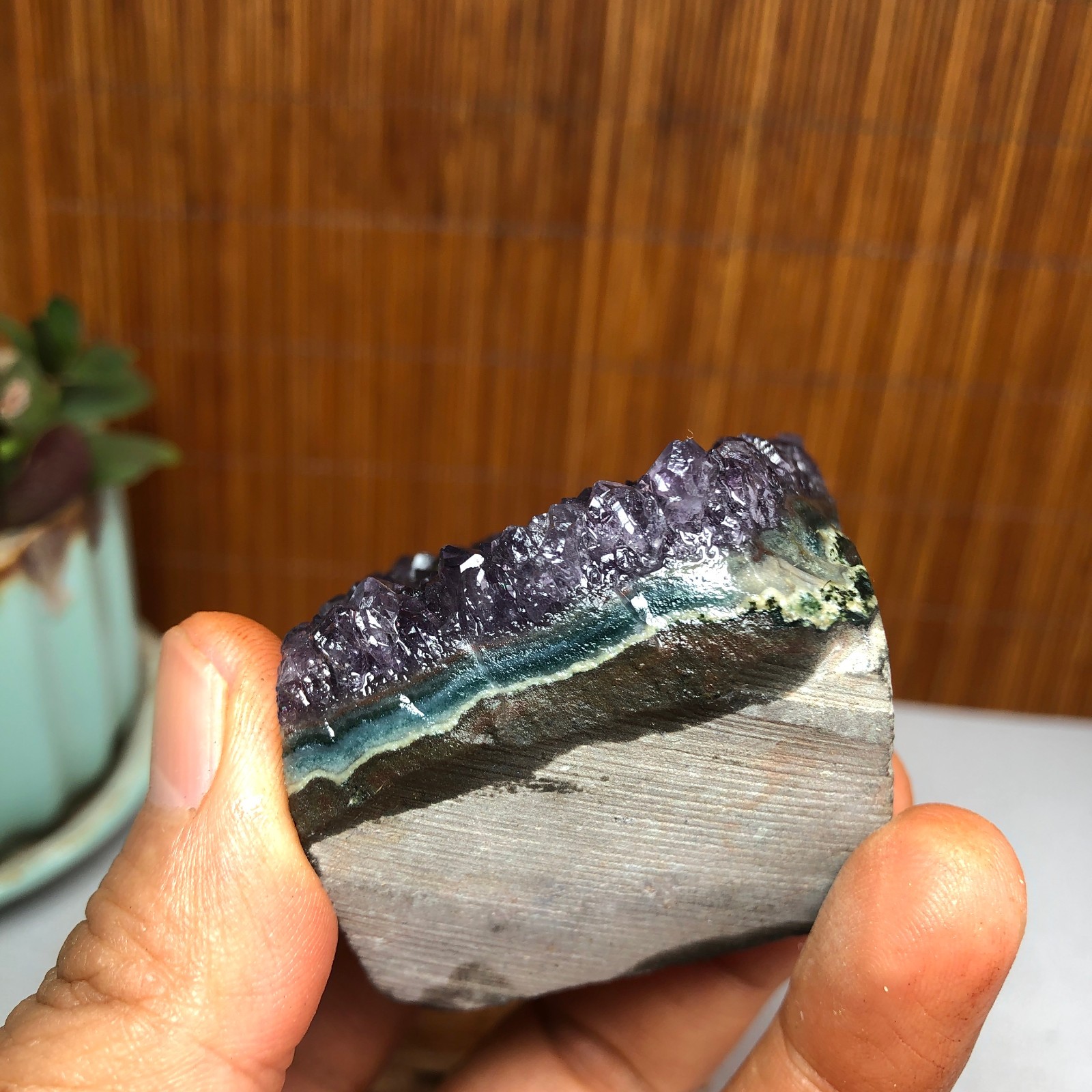 49mm NATURAL amethyst point purple Crystal Cluster Mineral Specimen 141g A1130