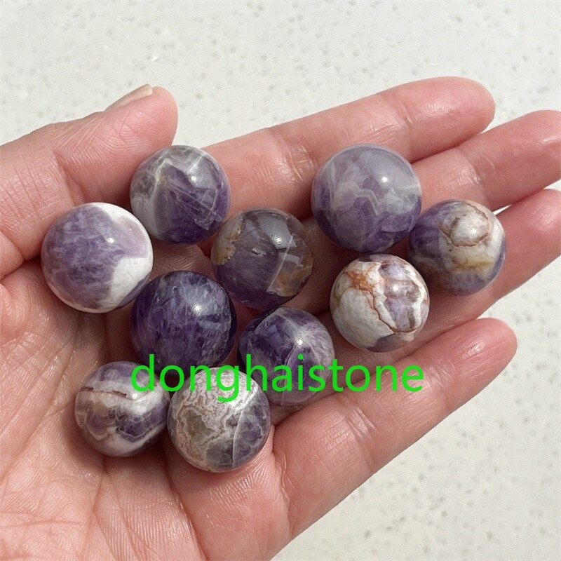 5pcs Natural Dreamy Amethyst Sphere Quartz Crystal Ball Reiki Healing 17mm+