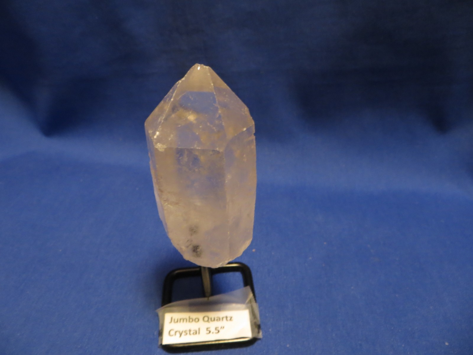 Jumbo Natural Earth Mined Quartz Crystal on Black Metal Stand Free Shipping