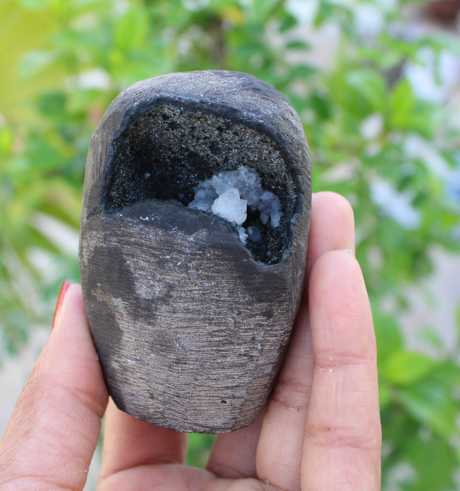 Heulandite In Geode Minerals Specimen #A46