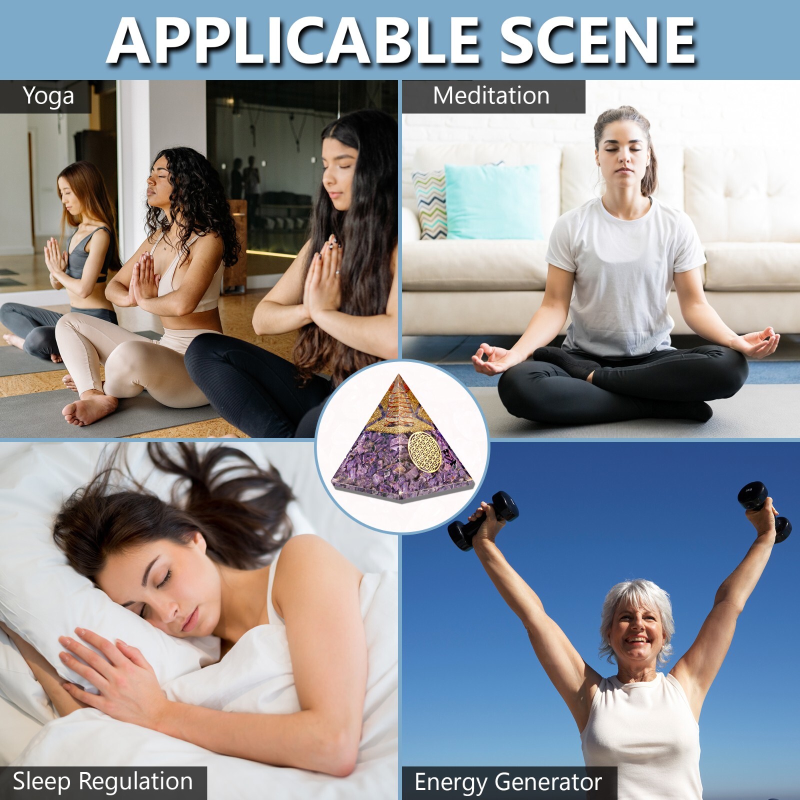 Shungit Orgone Pyramid EMF Protection Pyramid for Spiritual Protection, Stress