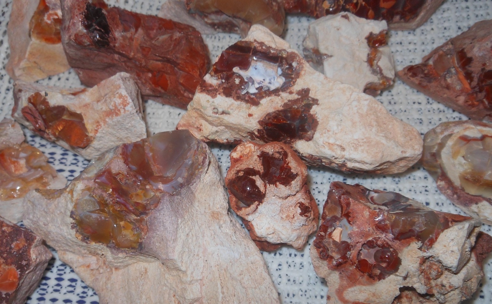1 Pound Mexican Fire Opal Rough Raw Natural Earth-Mined (14 pieces) Lapidary Lot