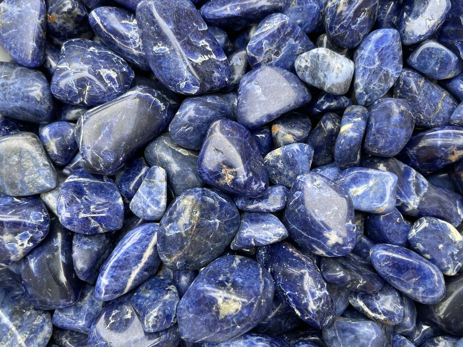 Grade A++ Sodalite Tumbled Stone, 0.8-1.25″ Tumbled Sodalite Stone,Pick a Weight