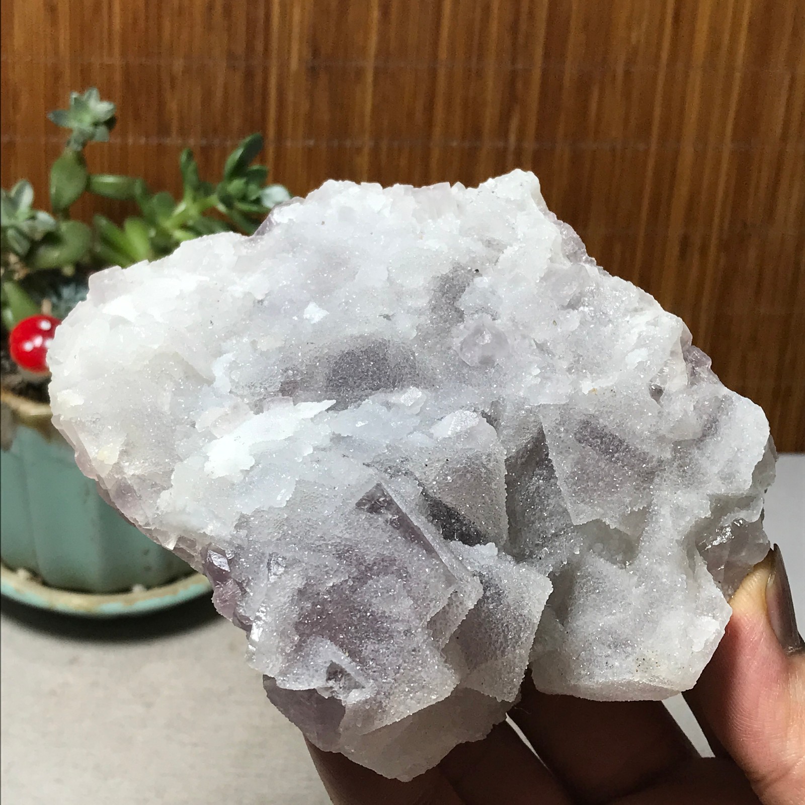 115-85-36mm Natural Light purple calcite fluorite Mineral Specimen 439g A6068