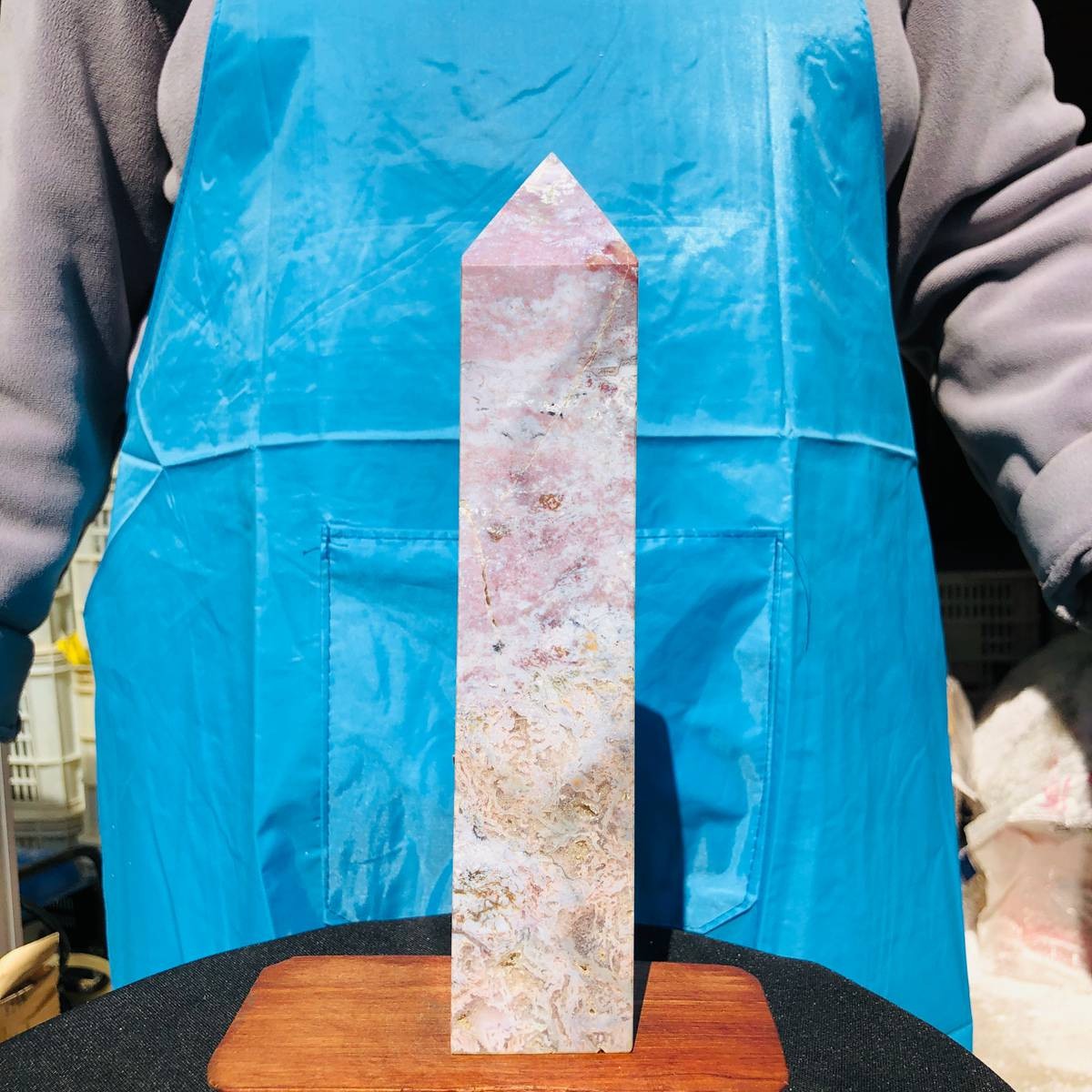 3 pieces 5.3LB Natural Aquatic Agate Crystal Pillar Quartz obelisk Healing 2695