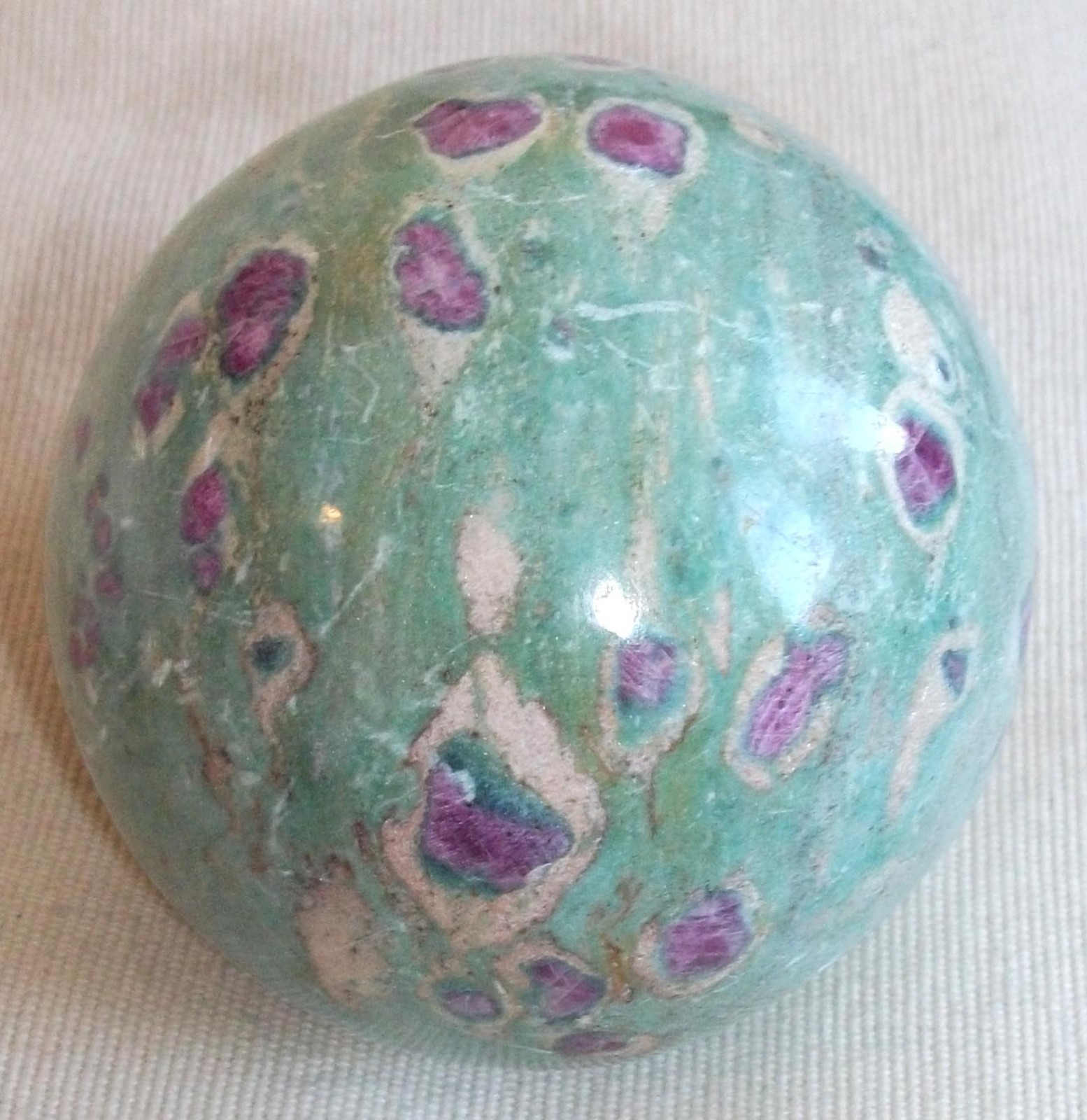 Tumbled Ruby Fuchsite Sphere (7.5cm / 650g)
