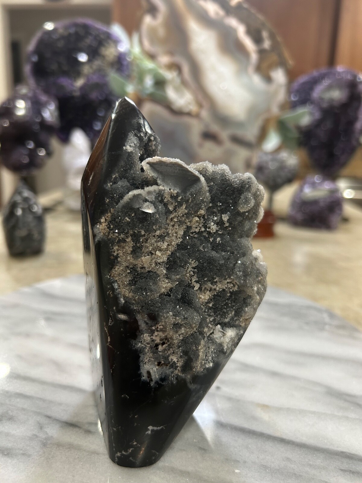 Natural druzy sphalerite Freeform black Chalcedony 1lb 14oz