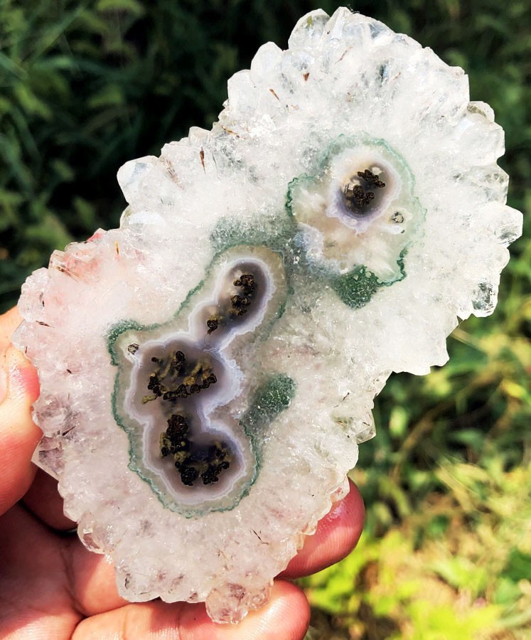 150.8g WOW! Boutique Natural Trapiche Star Green Amethyst Flower Specimen ia3362