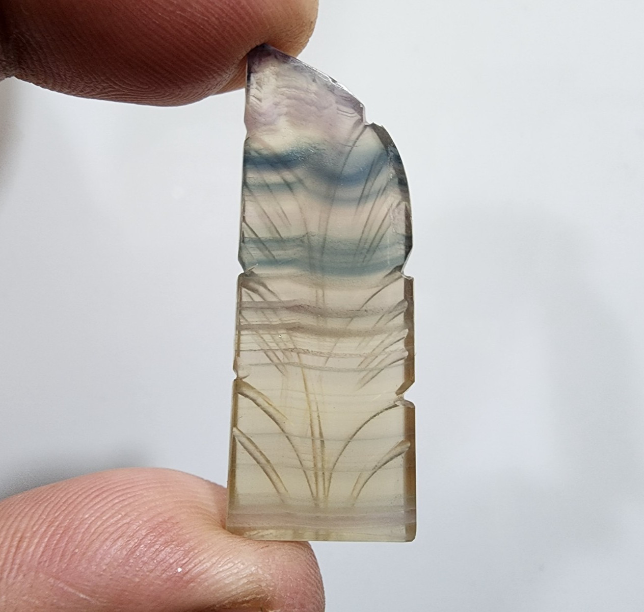 Amazing Rare Designing Carving Rainbow Fluorite Fancy 48.50 Crt Loose Gemstone