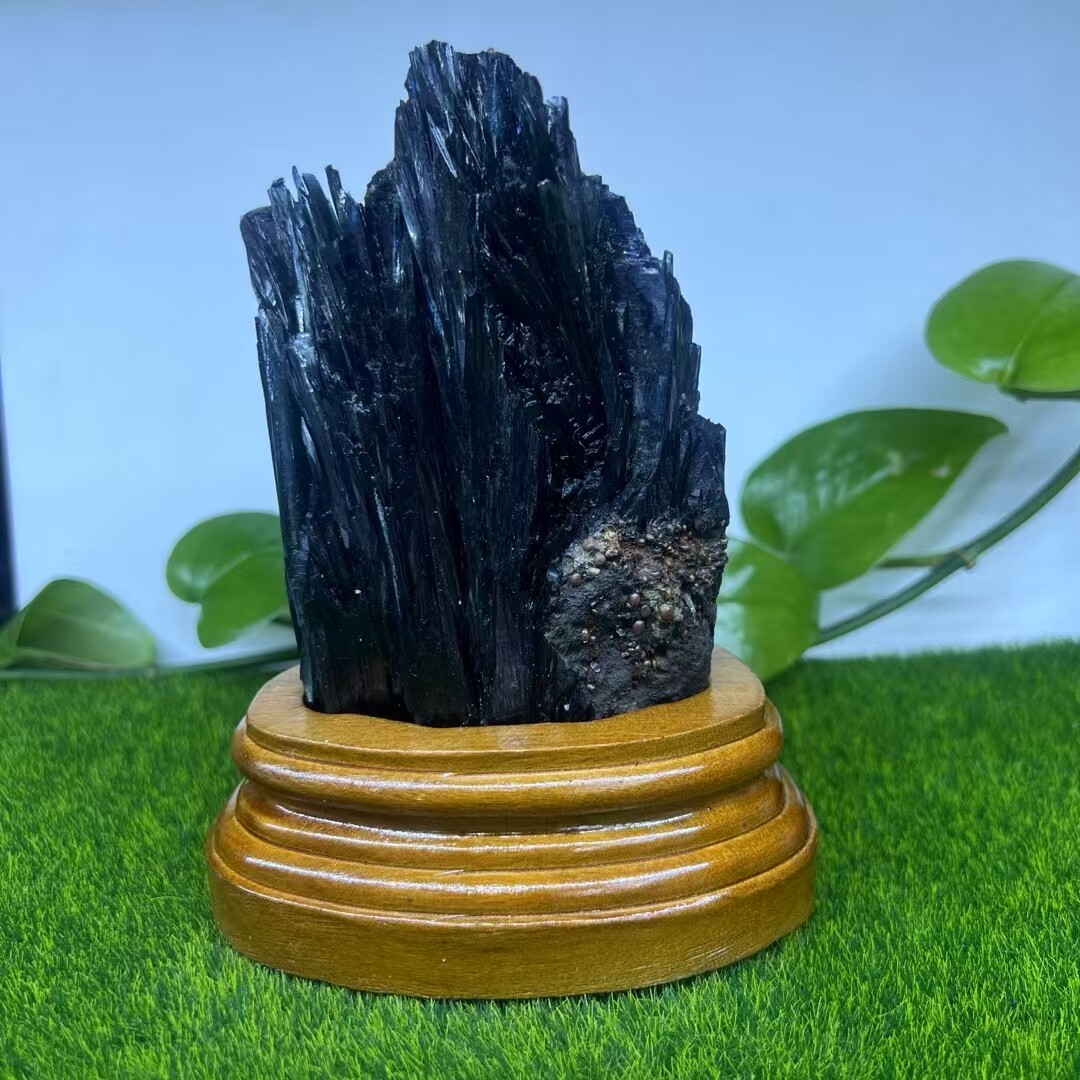 1.26LB Natural vivianite Quartz Crystals Specimen Reiki Healing decorate+stand