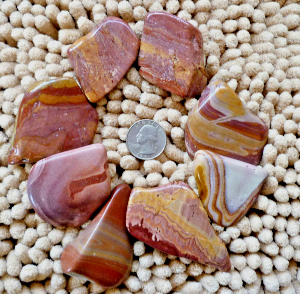Premium Nevada Wonderstone Large 2″ Sliced & Polished Gemstones 11.4 oz 8 Pcs
