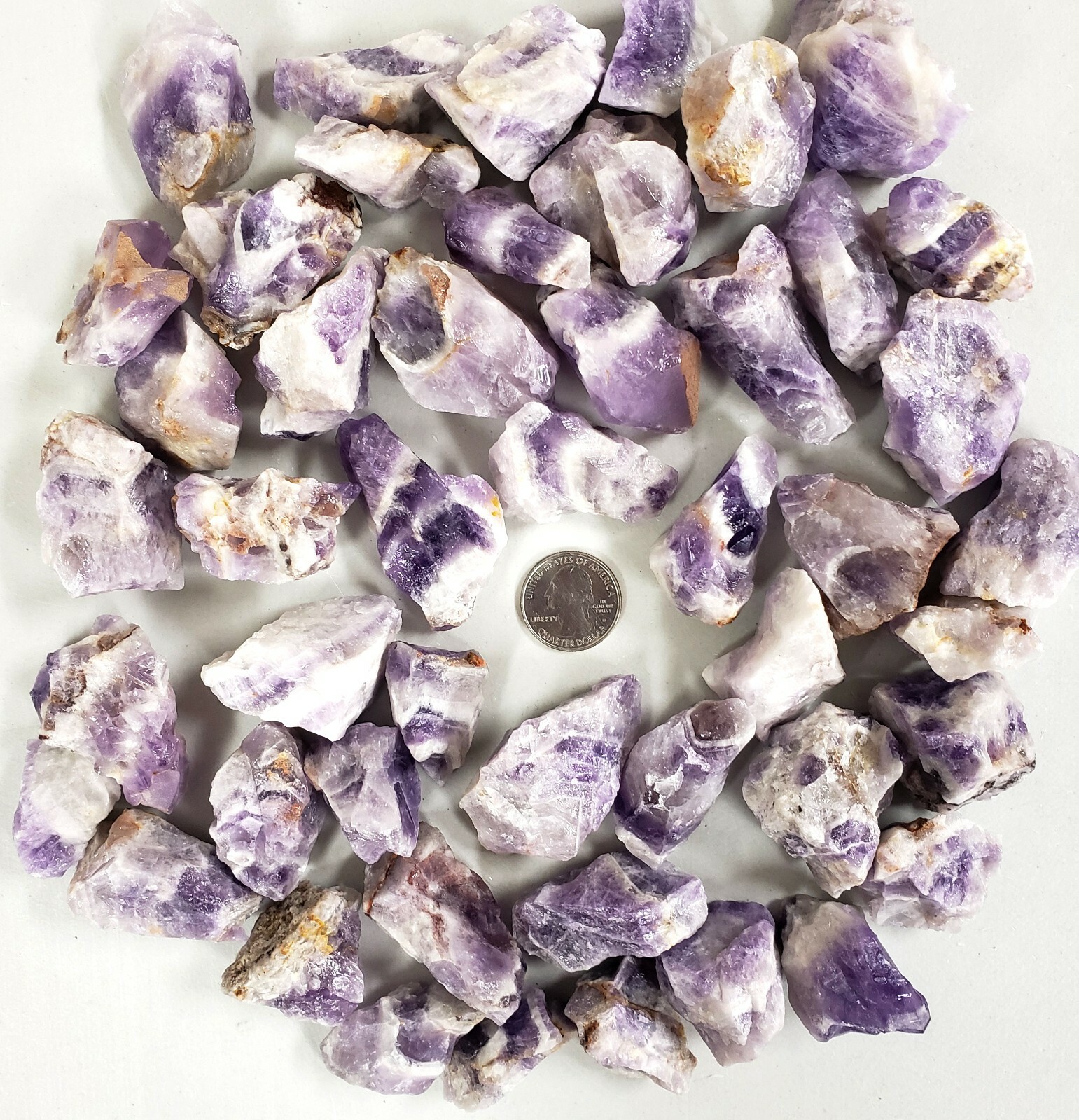 Chevron Amethyst Crystal Stones – Bulk Rough Raw Gems for Tumbling Cabbing