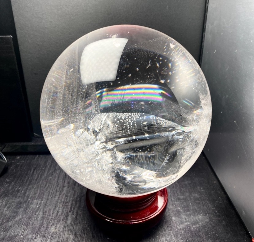 13.57LB Natural Clear Quartz Ball Crystal Sphere Rainbow Balls 165mm Diameter
