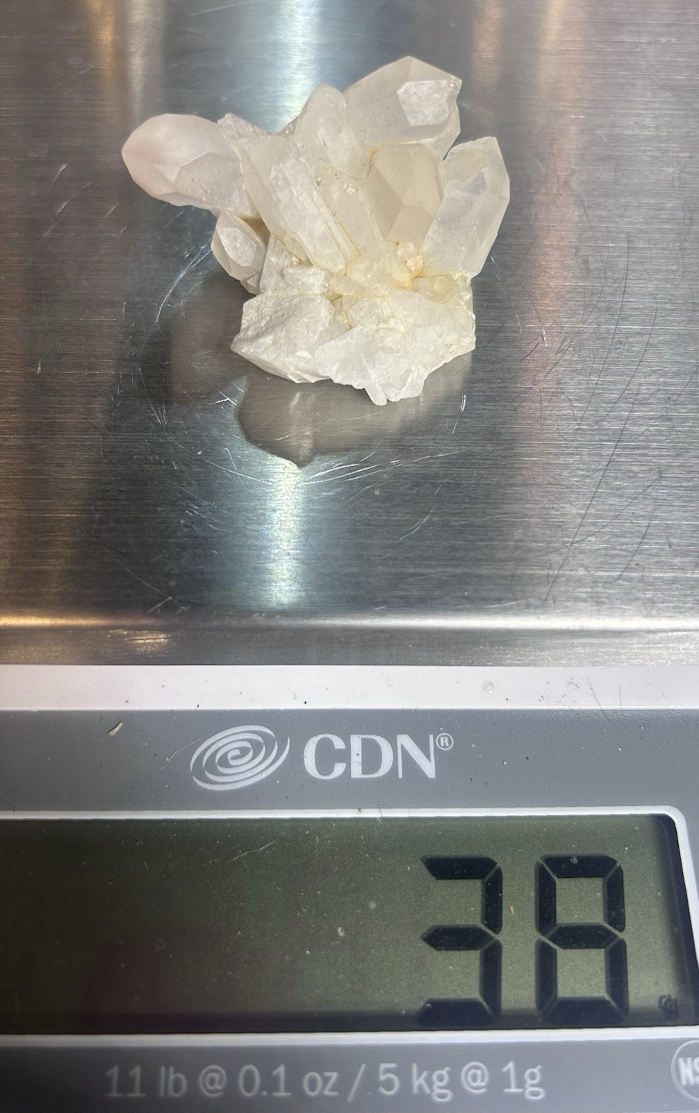 38g Natural White Quartz Crystal Point Cluster