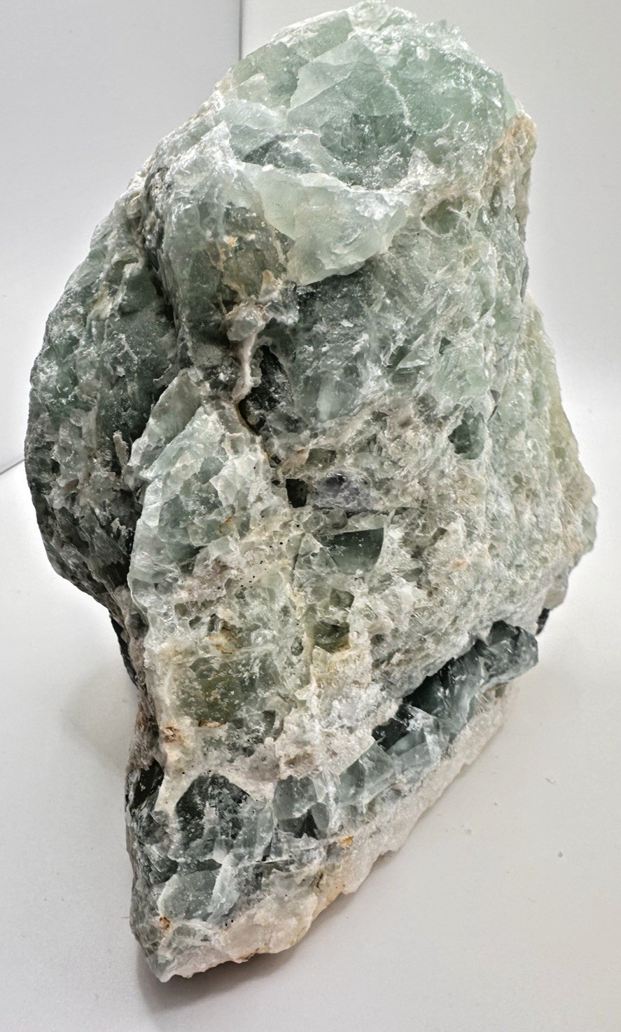 Mexico Green Fluorite Crystal Specimen 6 in 4 lb Druzy Layer