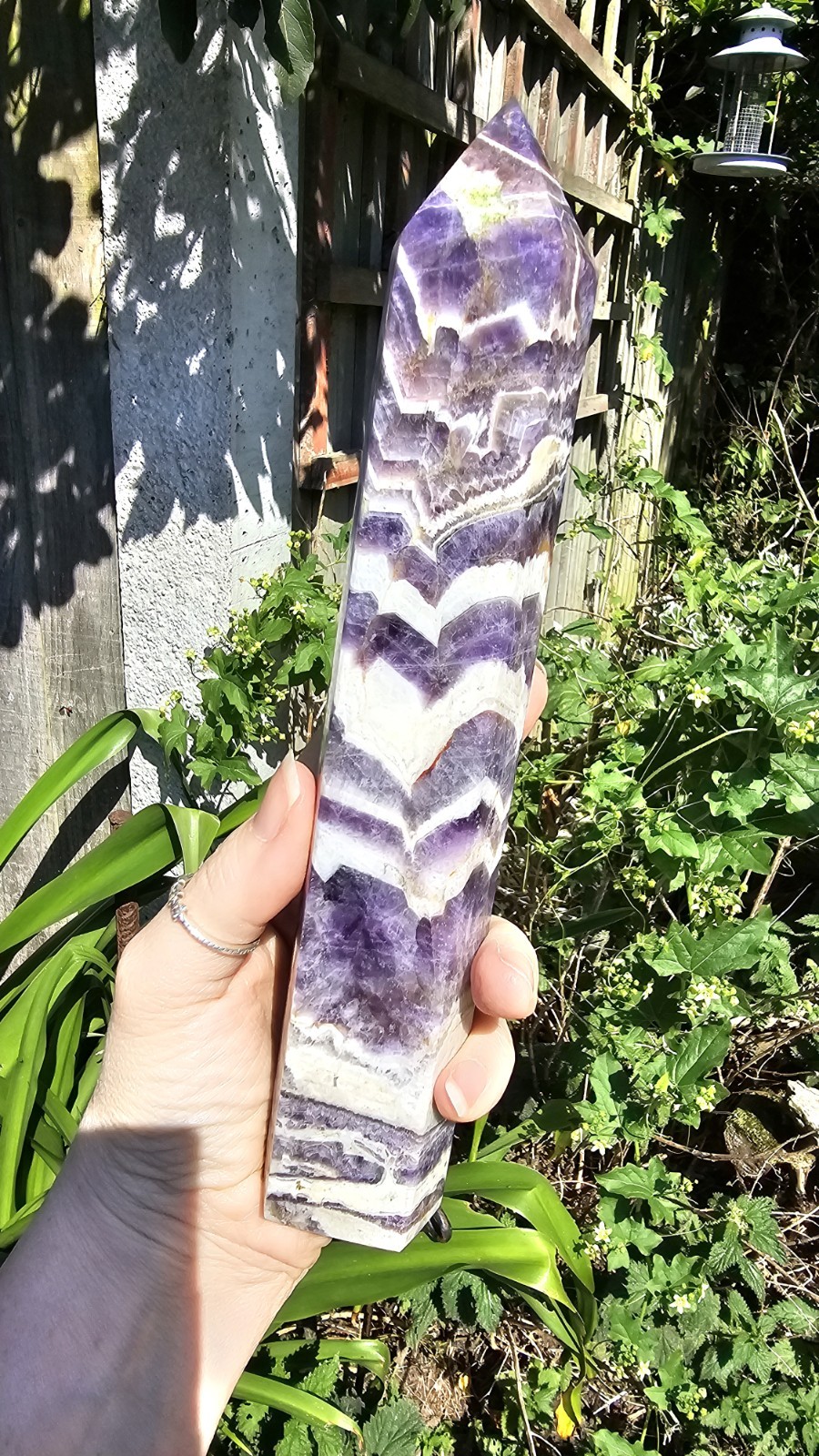 ✨️SALE✨️ X Large Chevron Amethyst Crystal Tower Point Healing 21.5cm 536g
