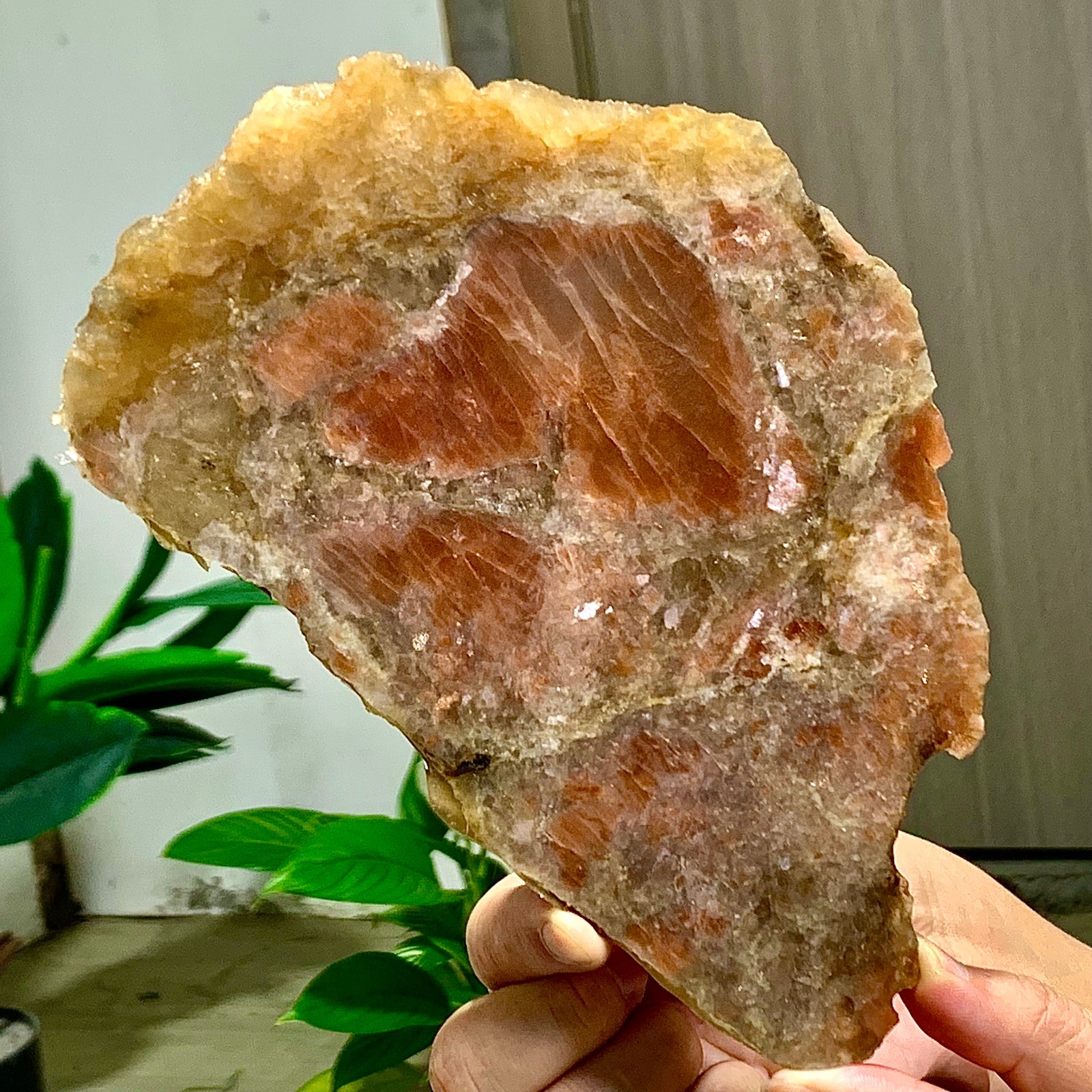 1.1LB Natural Strong SunStone Quartz Crystal Spiritual Restoration