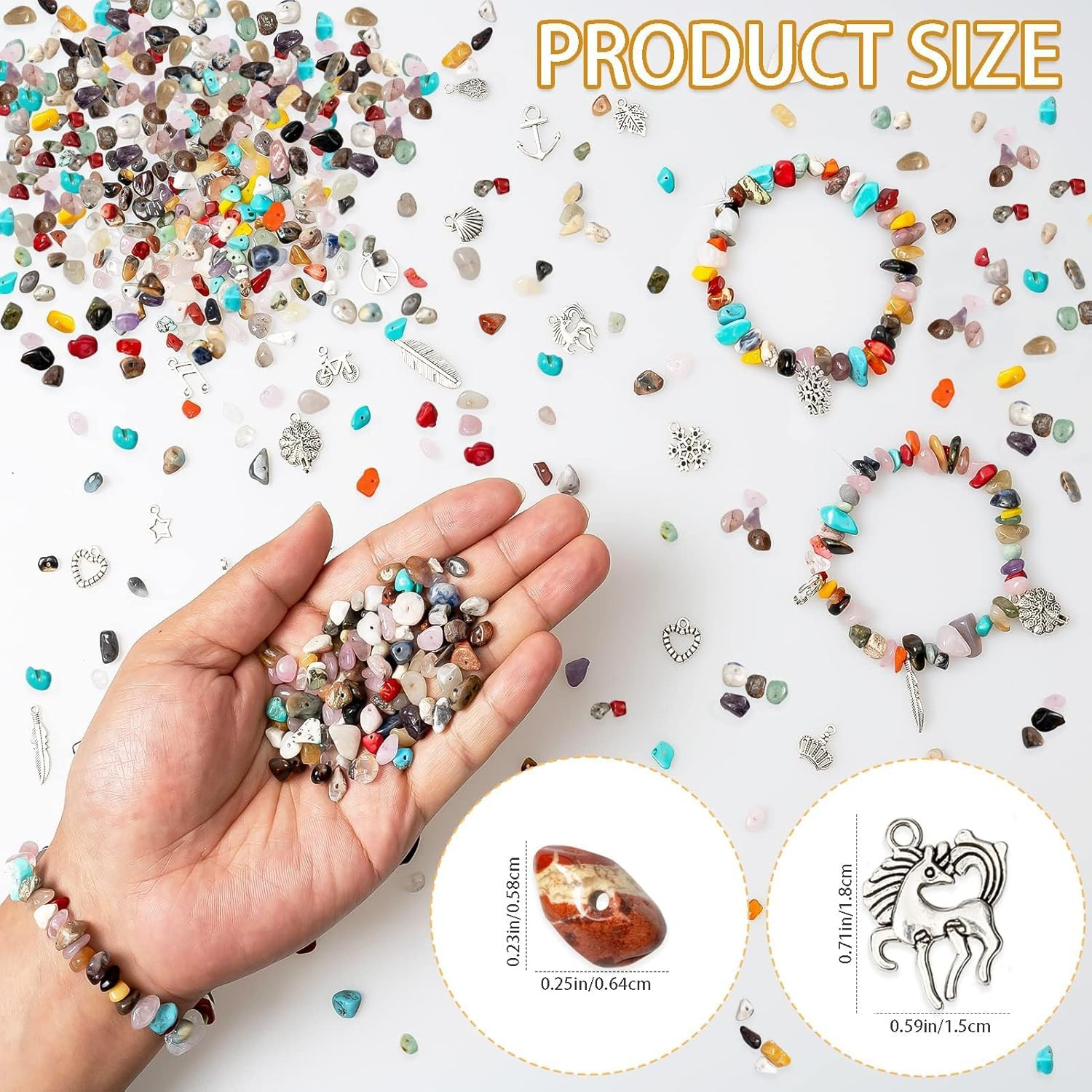 Natural Chip Stones for Bracelet – 400Pcs 5Mm to 8Mm Gemstones Healing Loose Roc