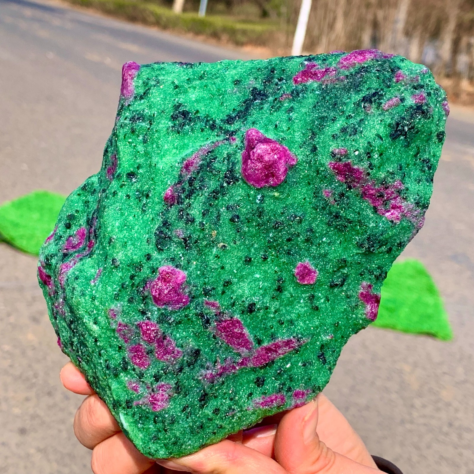 3.5LB Natural green Ruby zoisite (anylite) crystal Chakra Healing Energy