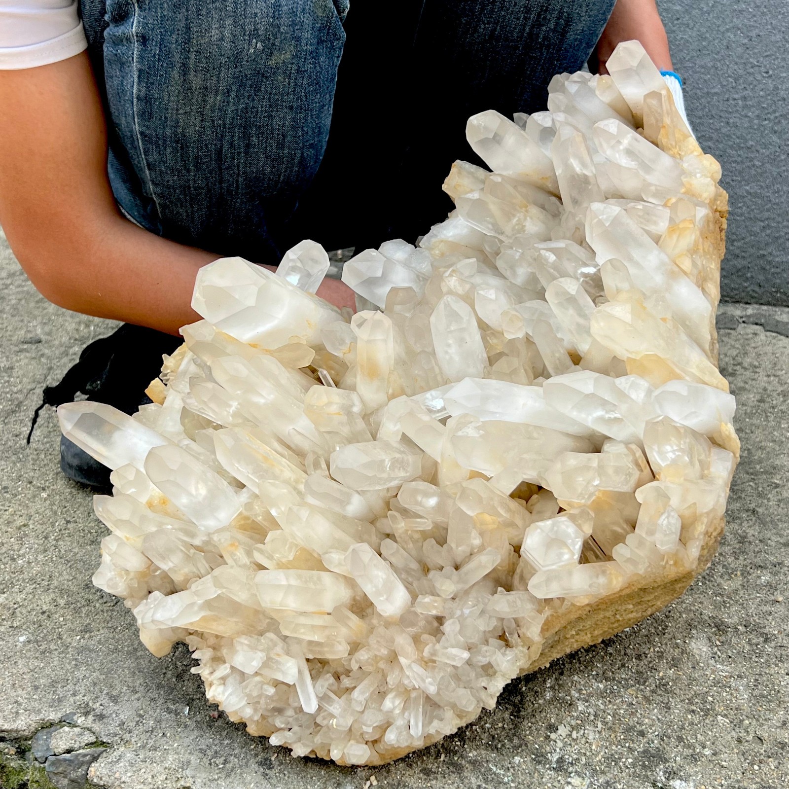 54LB New Find white Phantom Crystal Quartz Cluster Mineral Specimen Healing