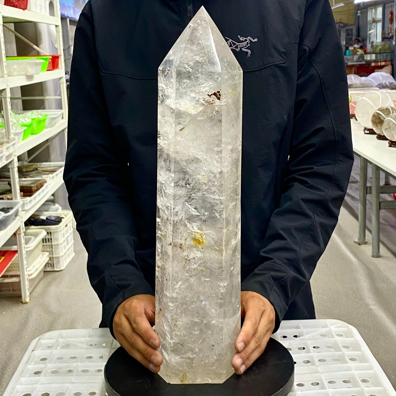 17LB Natural Clear Quartz Crystal Point Healing Wand Polished Rock Crystal Re