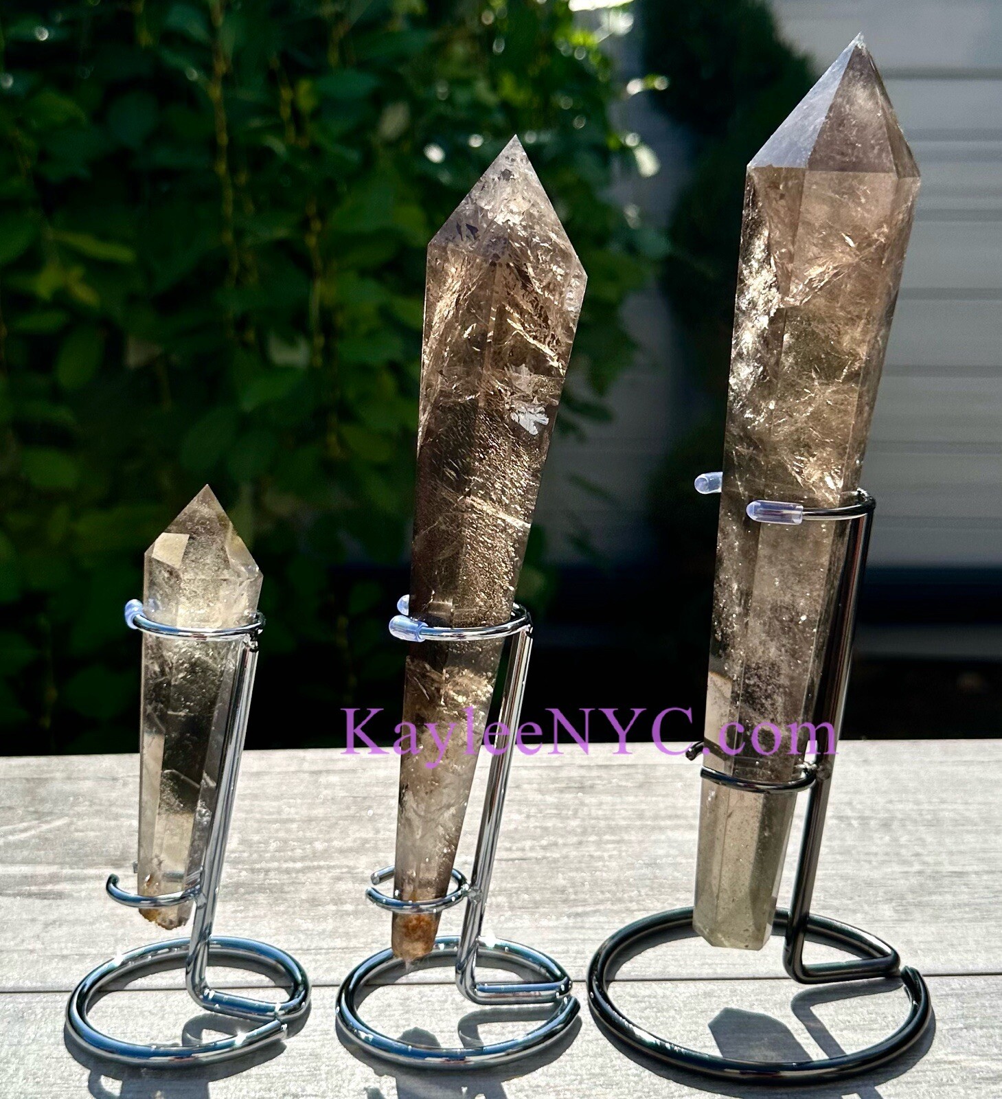 Wholesale Lot 3 PCs Natural Smoky Quartz Septer W Stand Healing Energy