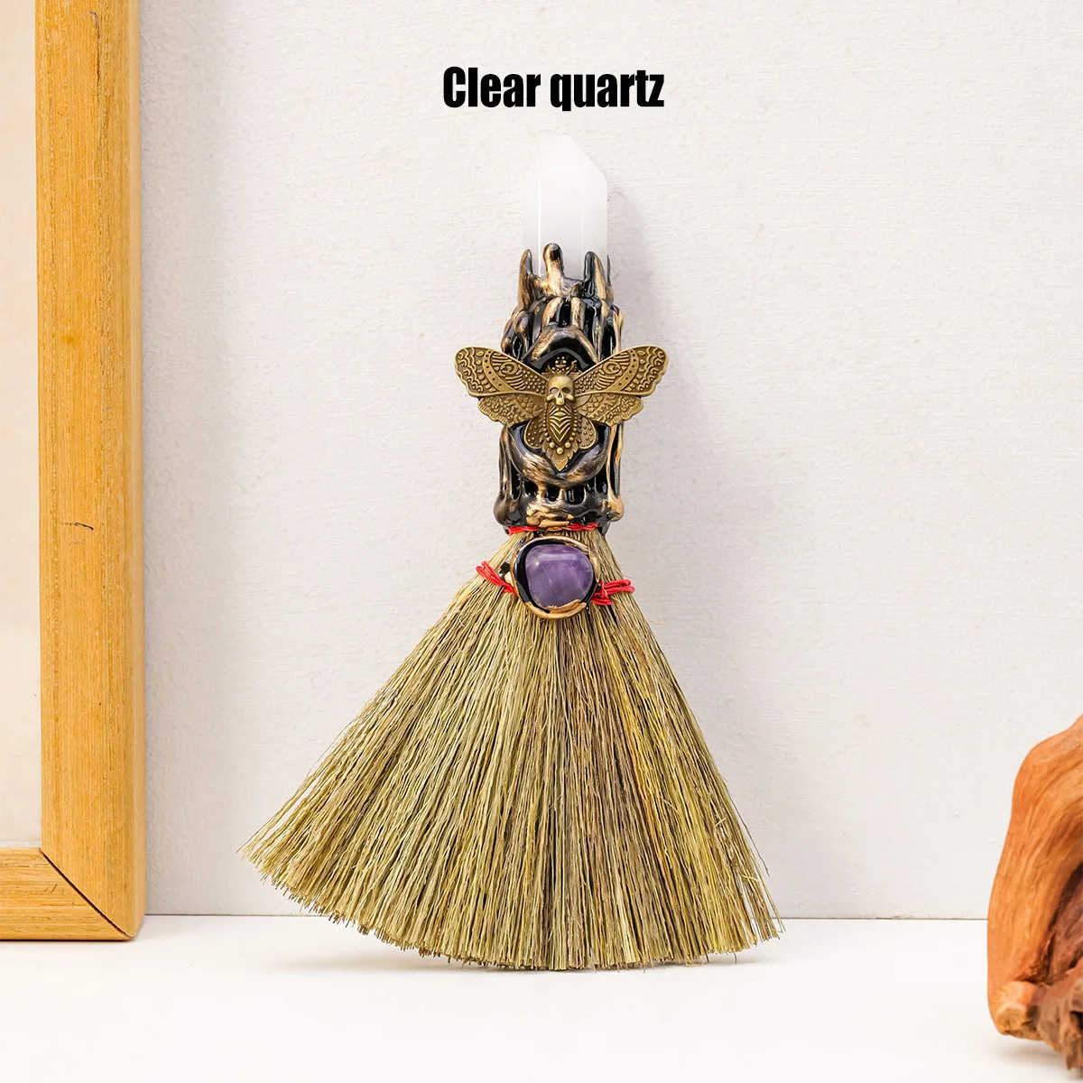 Natural Crystal Single-Pointed Column Broom Amethyst Magic Purifying Energy