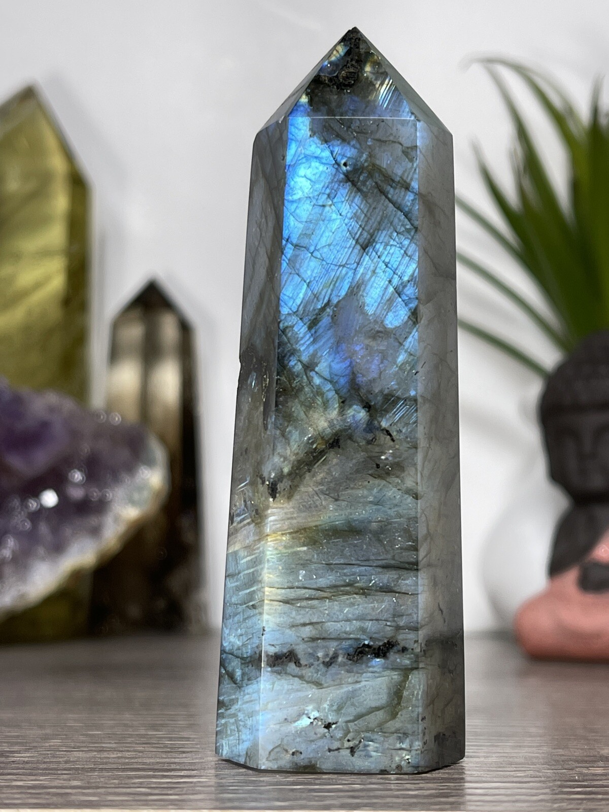 LABRADORITE TOWER – Blue Feldspar Mineral Point Reiki Chakra Wiccan Magick Decor