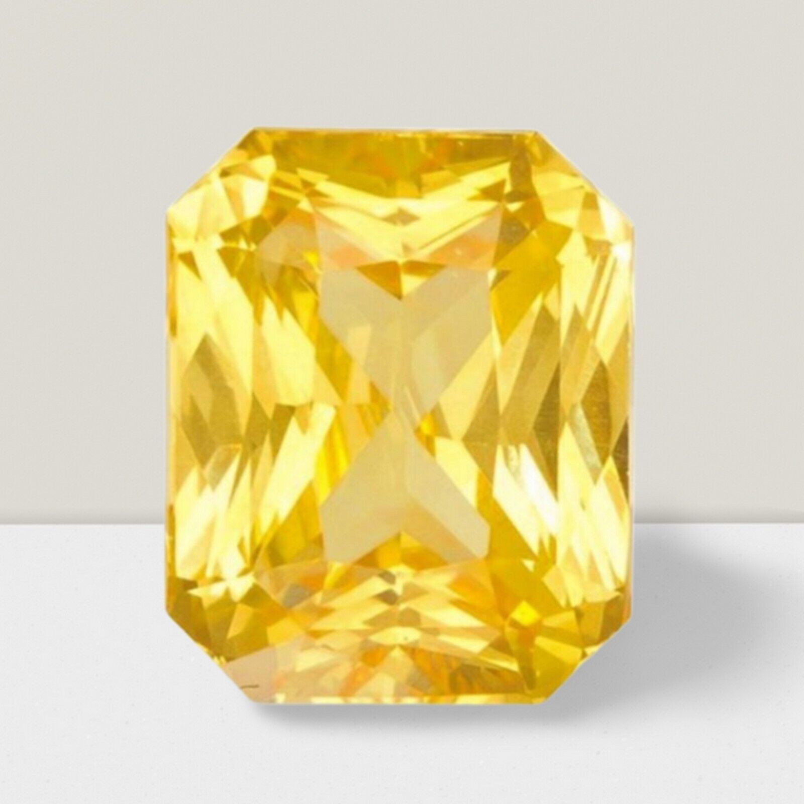 Yellow Sapphire Octagon Cut Gemstone 5.1 Cts – 12×10 mm Flawless Loose Gem