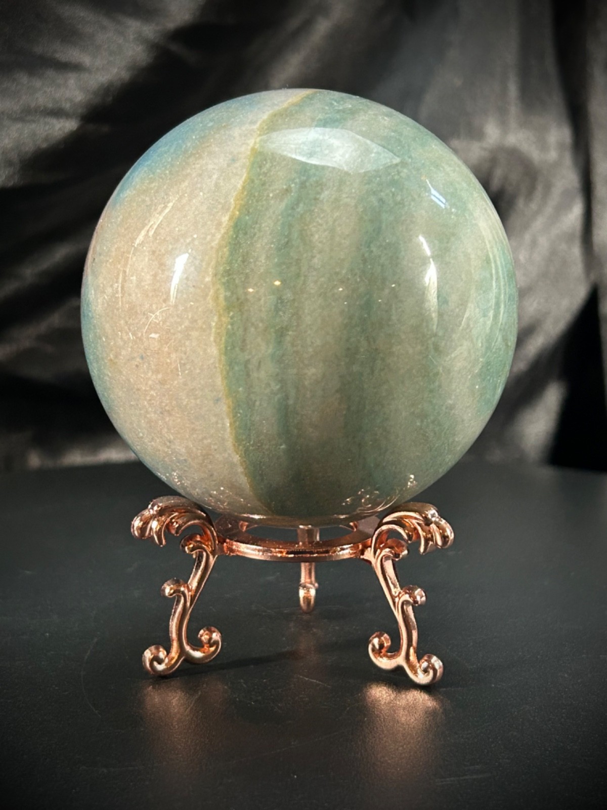 2.82″ Trolleite Sphere With Metal Stand 1lb 2.7oz (529 grams)