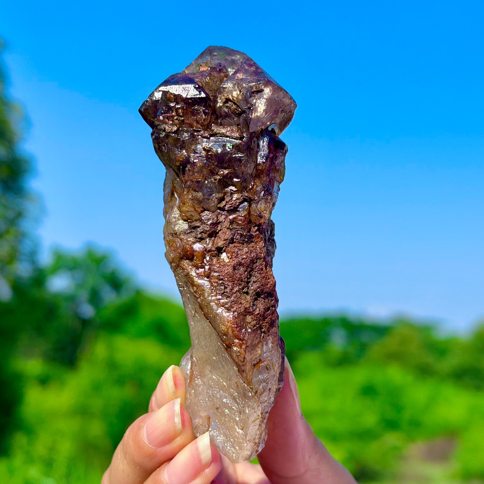 161G Top! Natural Amzing Smoky Quartz Skeletal Raw Textured Crystal Specimen