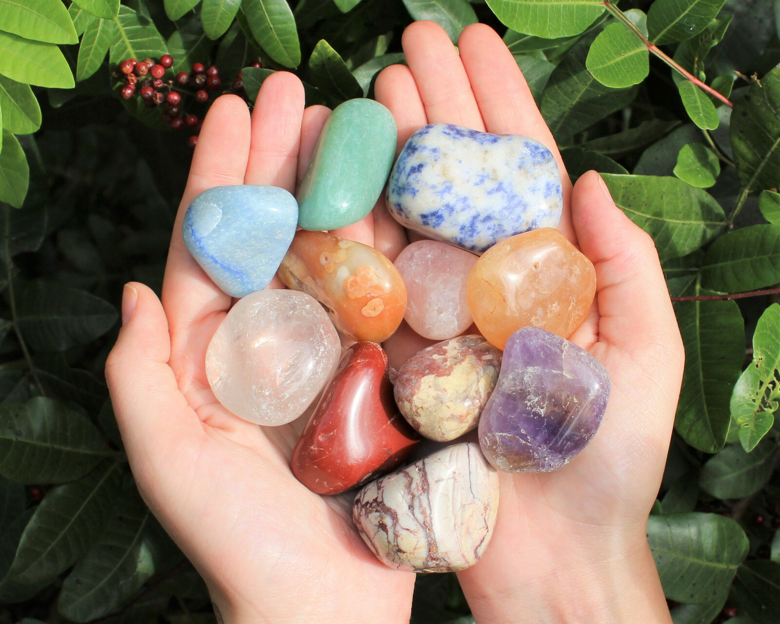 Assorted Mixed Tumbled Stones 1/2 lb Wholesale Bulk Lot LARGE Chakra Reiki 8 oz