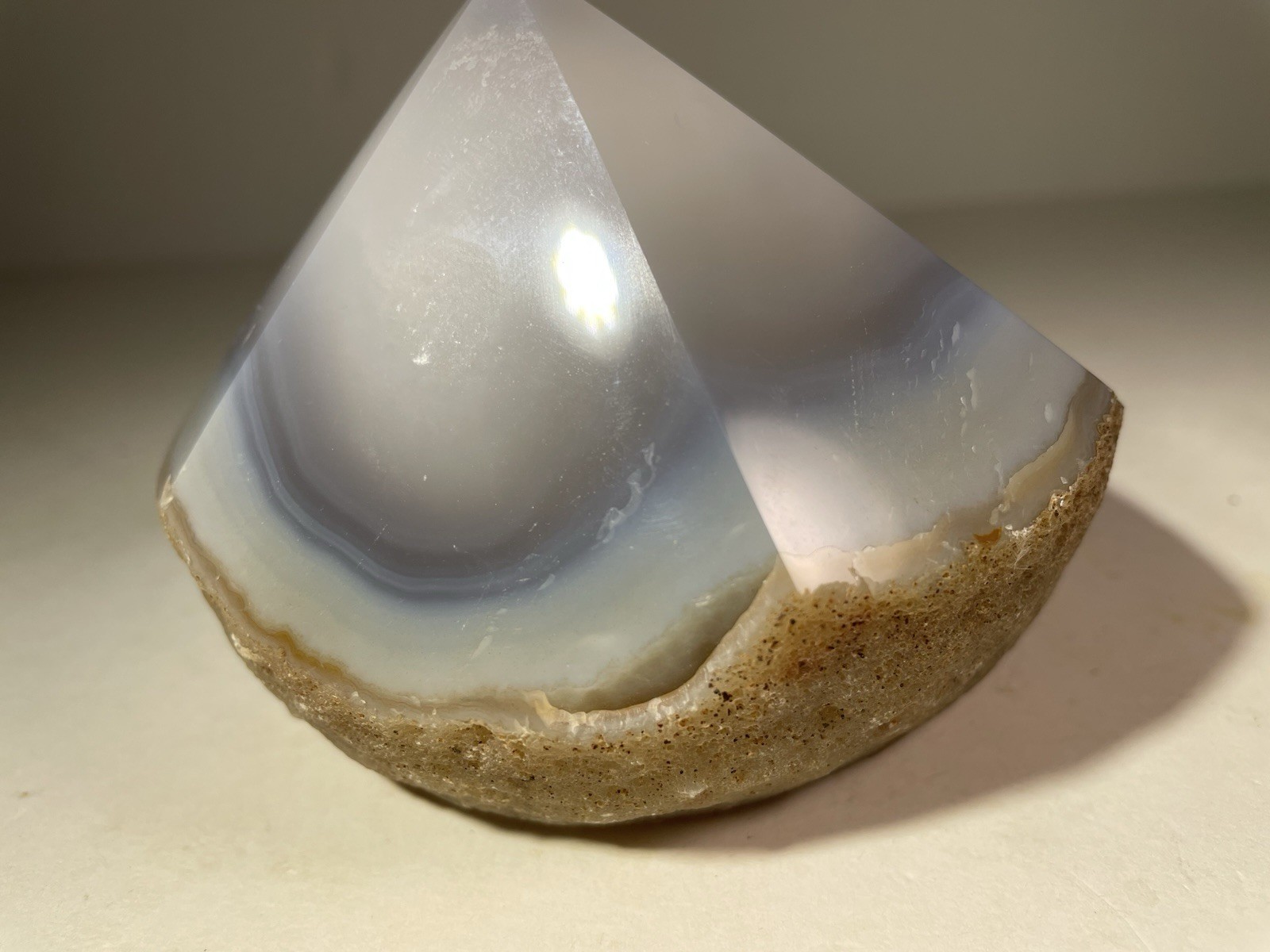 Agate Rock Genuine Freestanding Polished Faceted Point from Brazil 1.25 lbs.