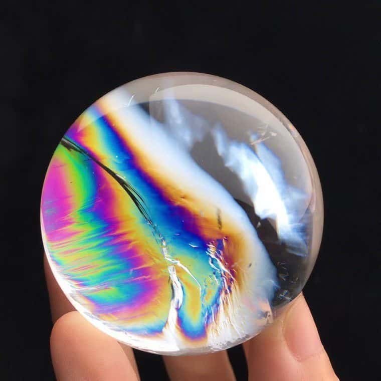 Top Natural Clear Quartz Rainbow Ball 50mm Crystal energy sphere Reiki Healing