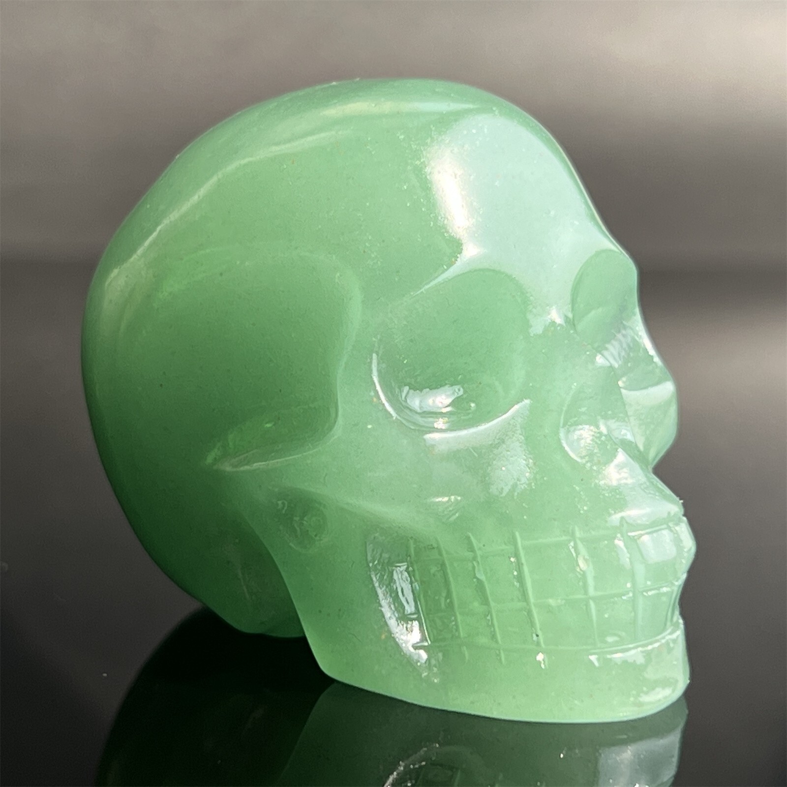 2″ Natural aventurine gem skull Quartz Carved Crystal Skull Reiki Healing 1pc
