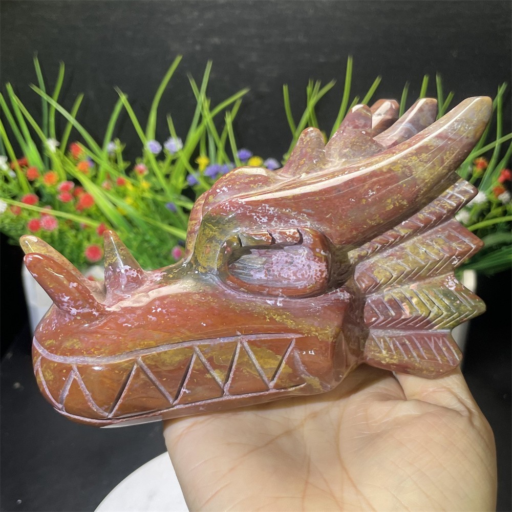 1.6LB 5.1″ Natural Ocean Jasper Dragon Quartz Crystal Decor Energy Reiki