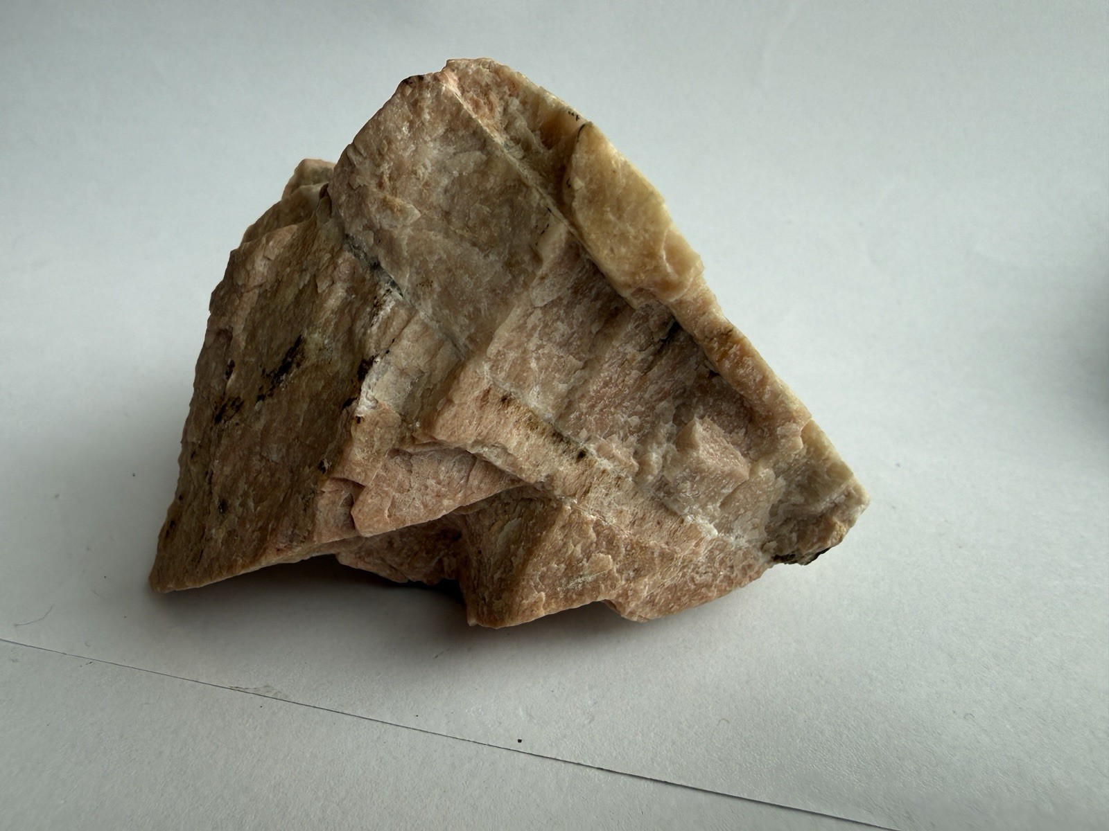 Natural Aquamarine Crystal in Pink Feldspar Matrix Rough Mineral Specimen