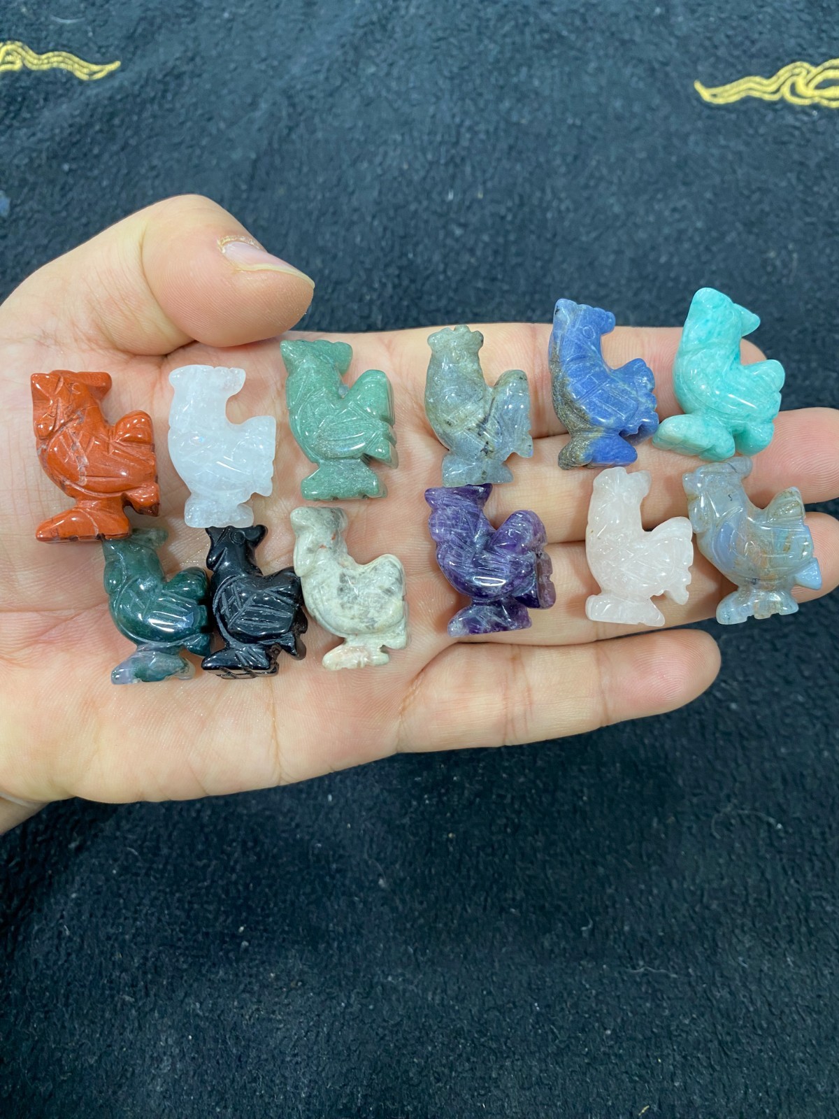 5pcs Wholesale Natural Mixed Quartz Crystal Carved Rooster skull reiki healing