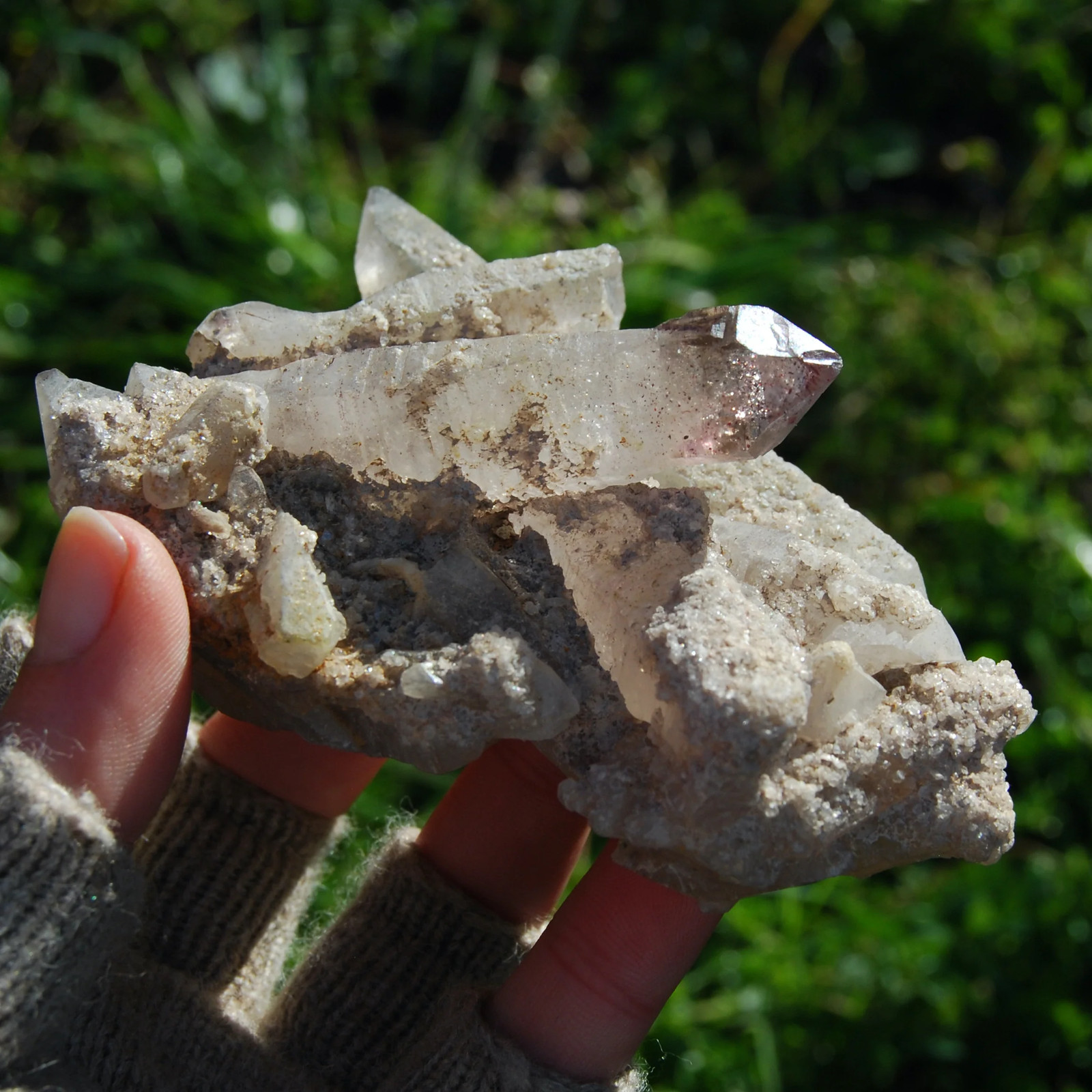 4.5in 225g DT Amethyst Scepter Crystal Cluster, Double Terminated Points, Chired
